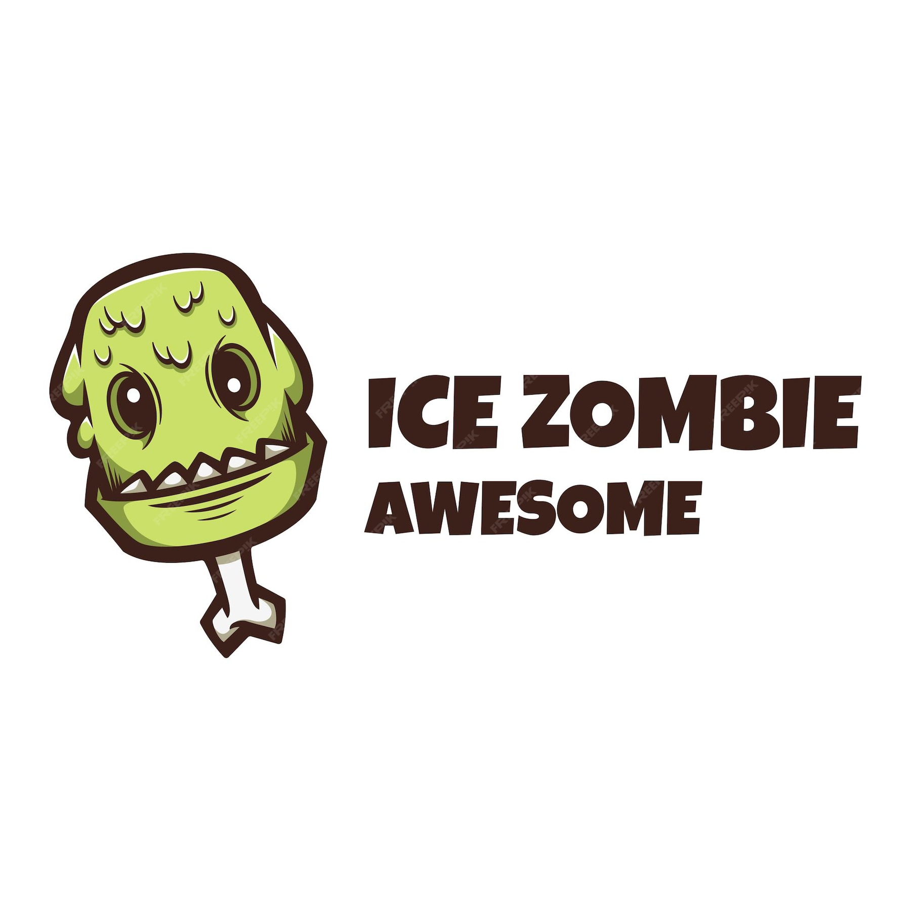 Premium Vector | Ice zombie logo