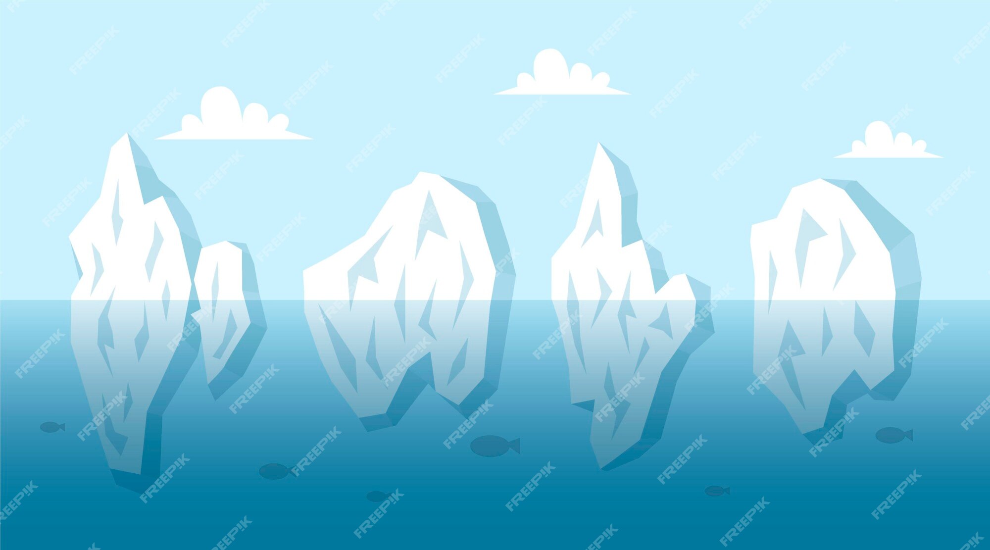 Free Vector | Iceberg collection illustration concept