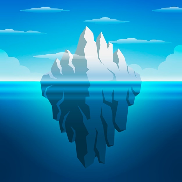Free Vector | Above and below iceberg concept