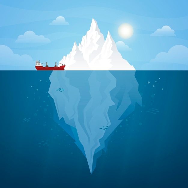 Free Vector Iceberg Illustrated Design