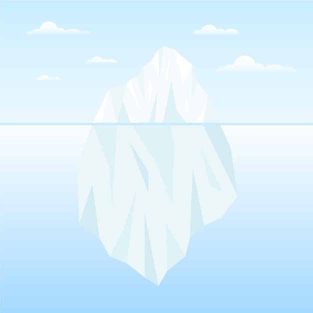 氷山イラストコンセプト 無料のベクター