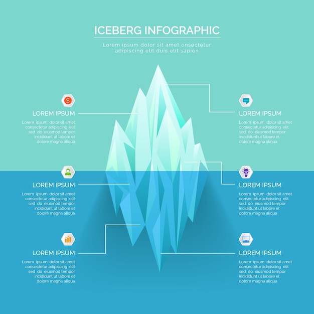 Free Vector | Iceberg infographic template