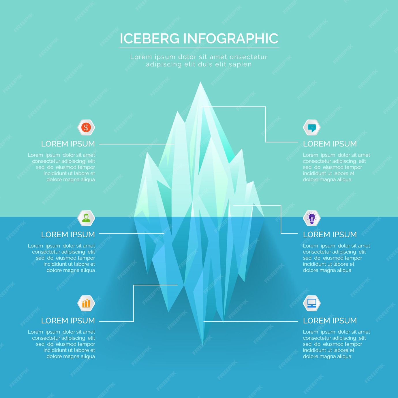 Free Vector | Iceberg infographic template