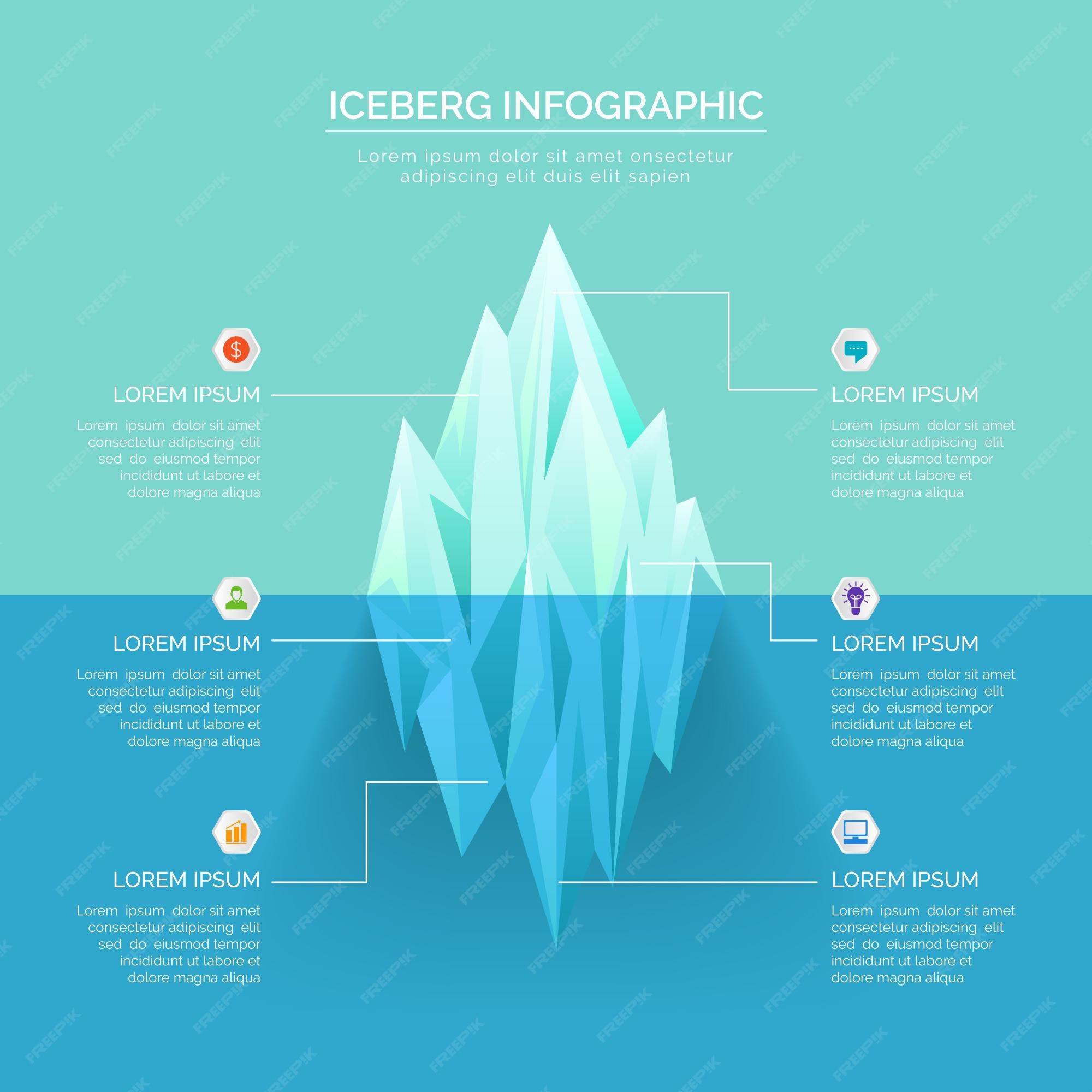 Free Vector Iceberg infographic template