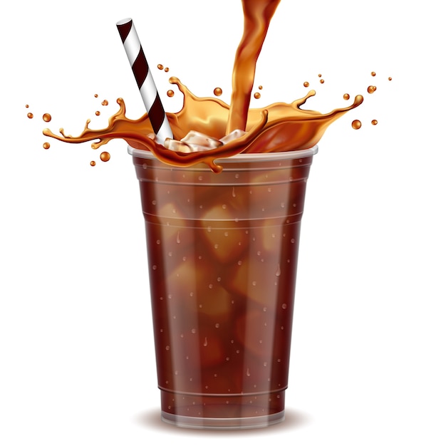 Premium Vector | Iced coffee takeaway cup