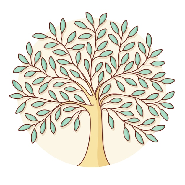 Icon of green tree in circle | Premium Vector