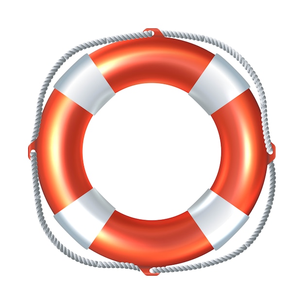 Premium Vector | Icon illustration of striped life raft. isolated on ...