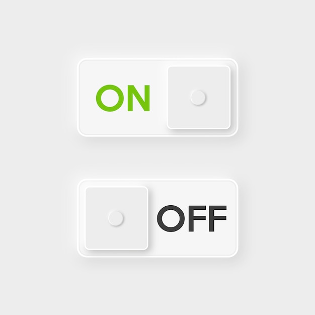 Download Icon on and off toggle switch button. | Premium Vector