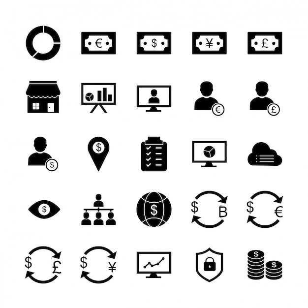 Download Icon set of business for personal and commercial use Vector | Premium Download