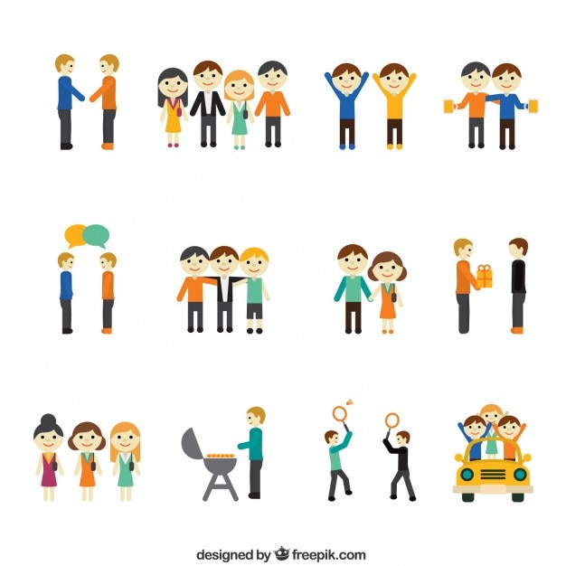 Icons of friendship concept Vector | Free Download
