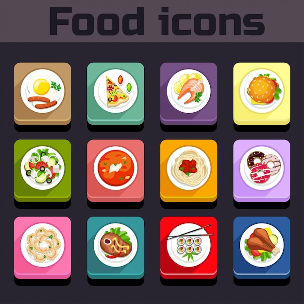 Premium Vector | Icons meal plan view