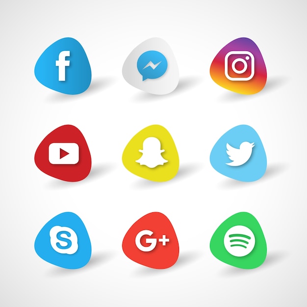 Download Free Icons For Social Networks On A White Background Free Vector Use our free logo maker to create a logo and build your brand. Put your logo on business cards, promotional products, or your website for brand visibility.