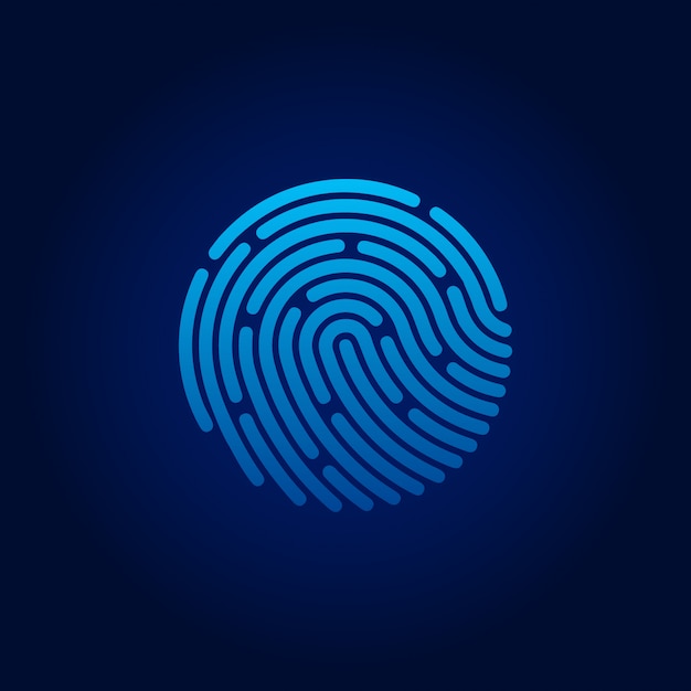 Idアプリのアイコン 指紋 個人データ保護の概念ベクトルストックイラスト プレミアムベクター