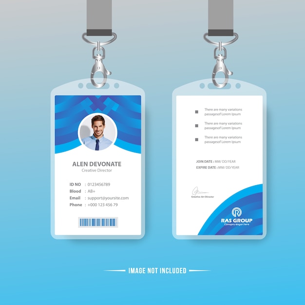 Id card design template | Premium Vector