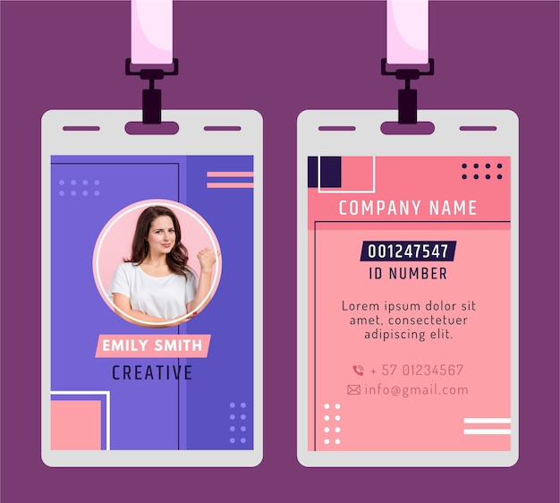 Premium Vector | Id card in minimalistic style