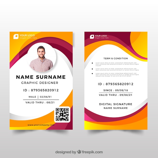 free-vector-id-card-template-with-flat-design