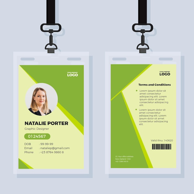Id card template with photo | Free Vector