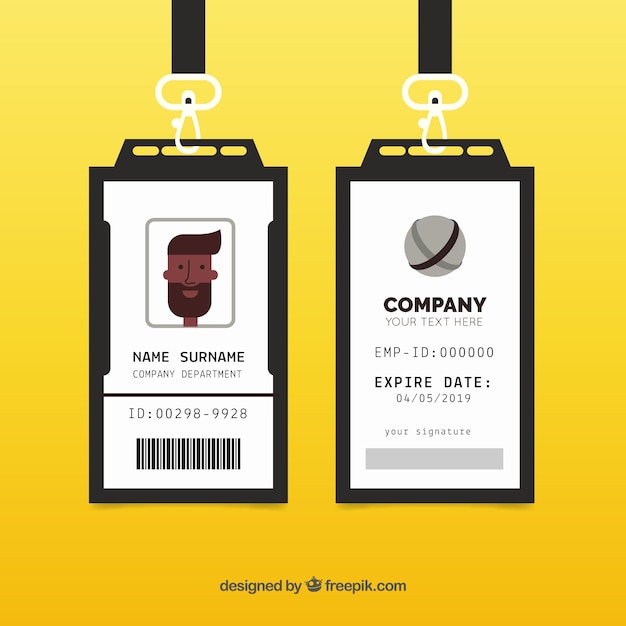 id card template vector free download