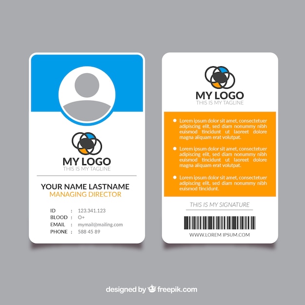 free download vector id card template
