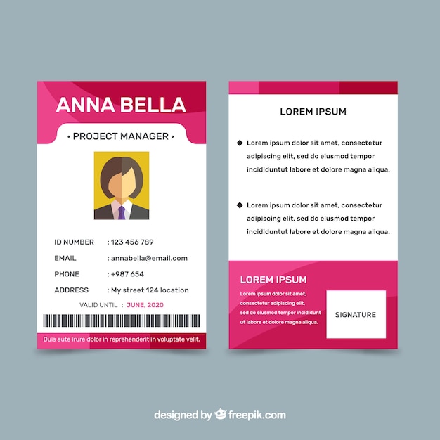 template for id card free download