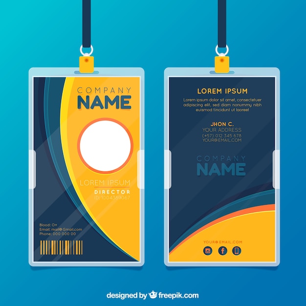 two sided id card template free download word