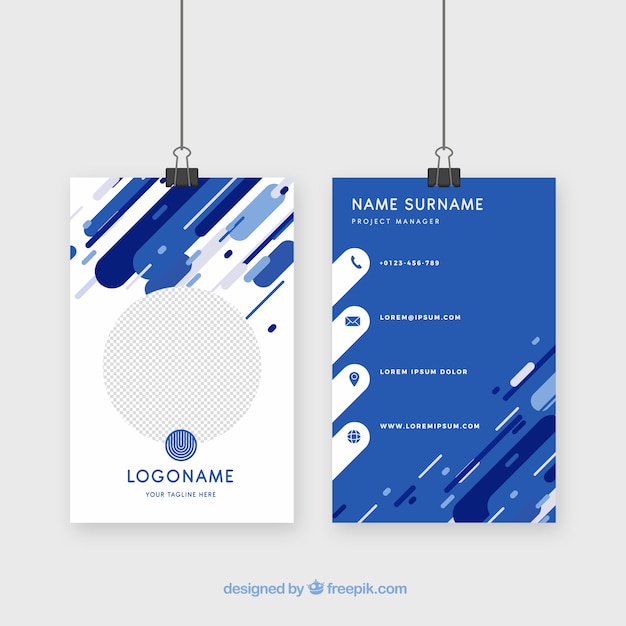 id-card-template-free-vector