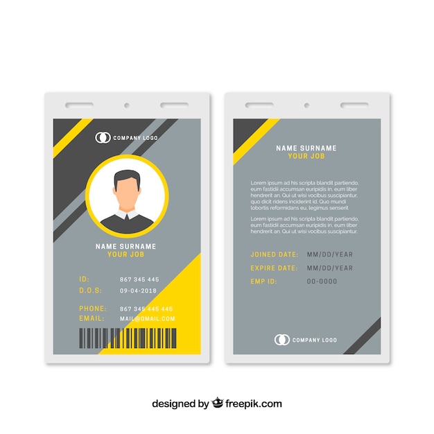  Id  card  template Free  Vector