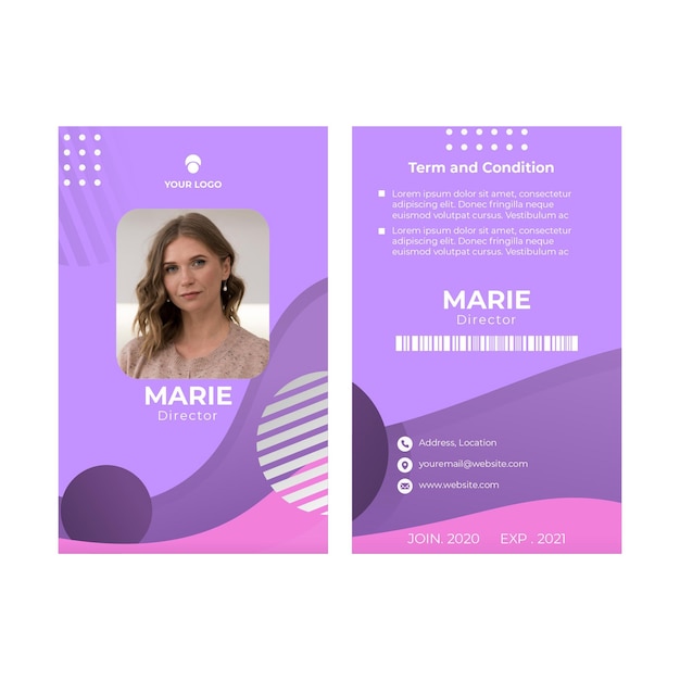 id card design template free download word