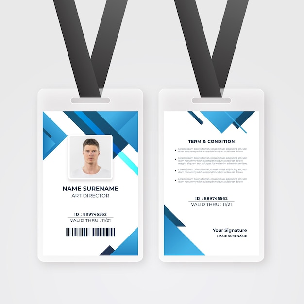 id card template vector free download