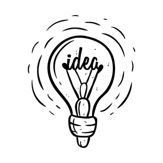 Premium Vector | Idea in light bulb illustration using doodle art