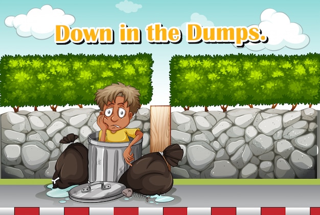 premium-vector-idiom-expression-for-down-in-the-dumps