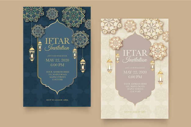 Premium Vector Iftar invitation template style
