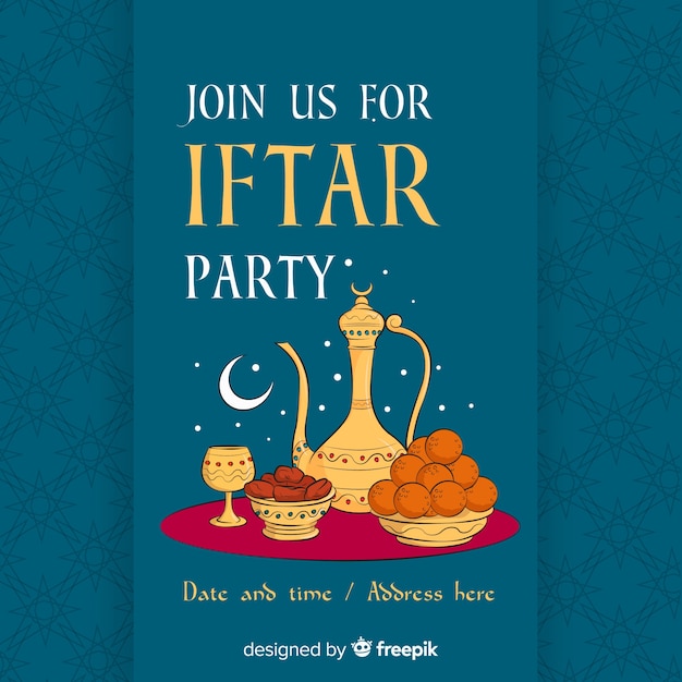 Free Vector Iftar party invitation