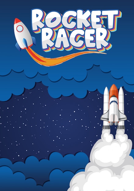 Premium Vector | Illustracion with rocket ships in the space