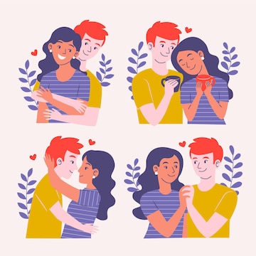 Free Vector | Illustrated boyfriend and girlfriend