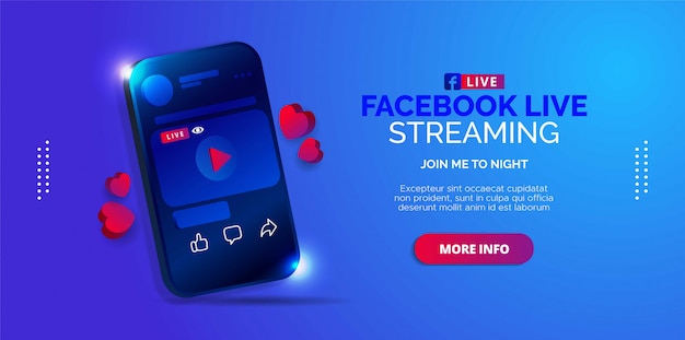  Illustrated design of facebook live streaming in your account