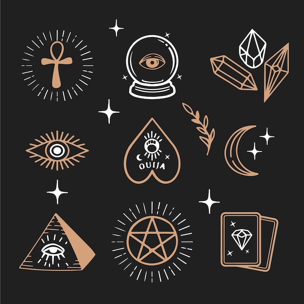 Premium Vector Illustrated esoteric elements