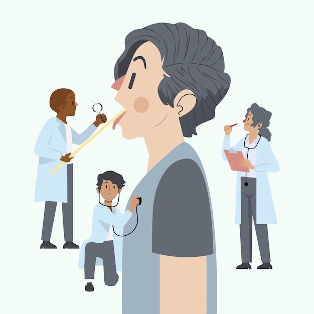 Free Vector Illustrated patient taking a medical examination