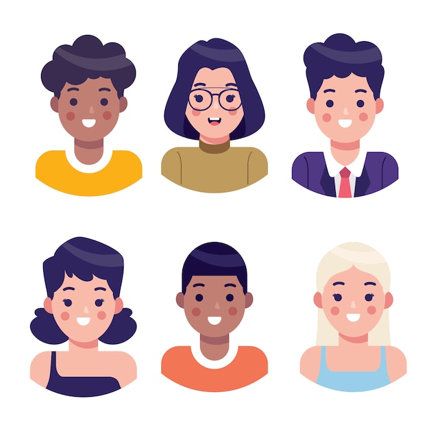 Illustrated people avatars collection | Free Vector