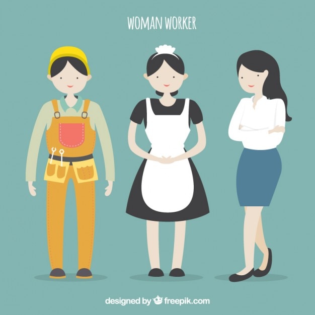 Illustrated women worker