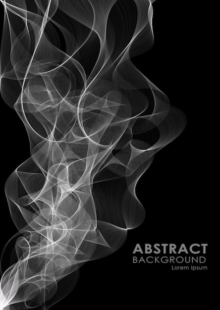 灰色の煙の波とイラストの抽象的なカラフルな背景 プレミアムベクター