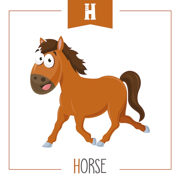 Premium Vector  Illustration of alphabet letter h and horse