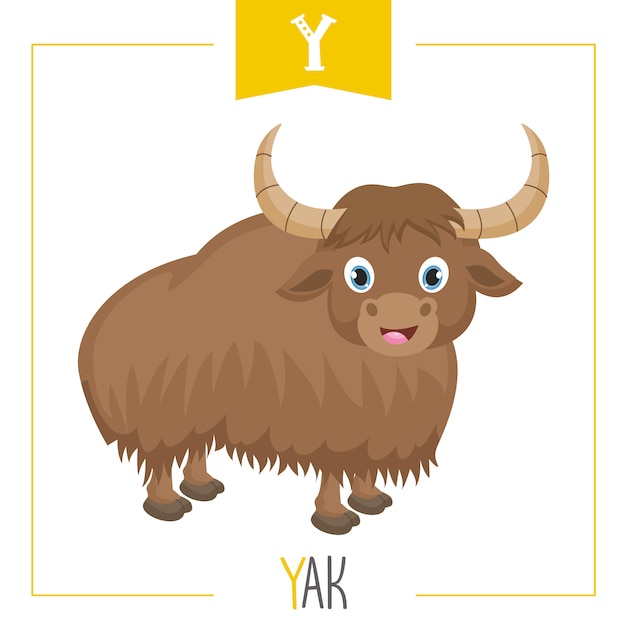 Premium Vector | Illustration of alphabet letter y and yak