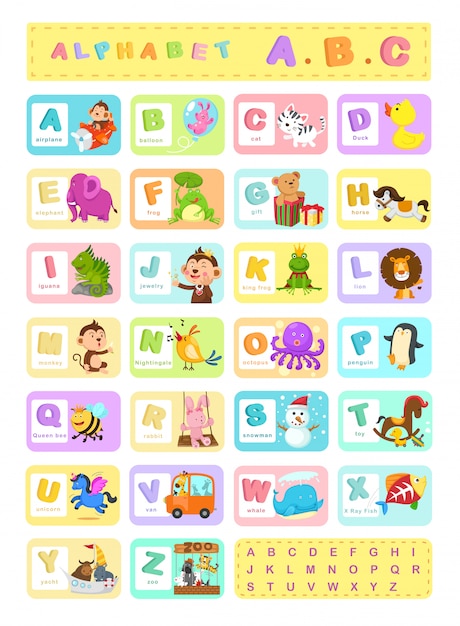 Illustration alphabet a-z vector | Premium Vector