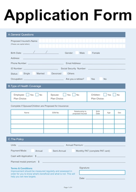 Illustration of application form | Free Vector