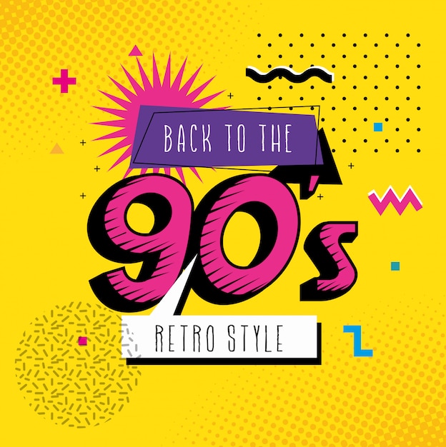 Premium Vector | Illustration of back to the nineties retro style pop art