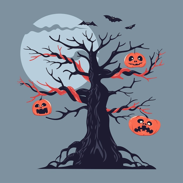 Download Premium Vector | Illustration of a bare spooky scary ...