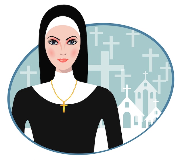 Premium Vector | Illustration of beautiful nun