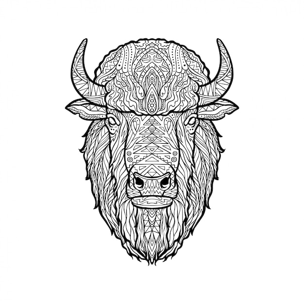 Bison Line Drawing
 Premium Vector