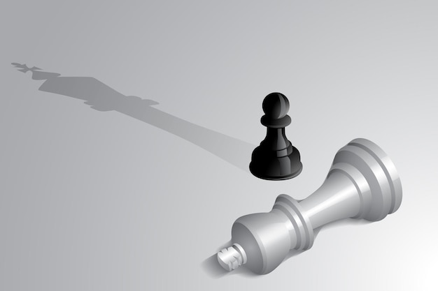 Premium Vector | Illustration of black pawn put checkmate to white king